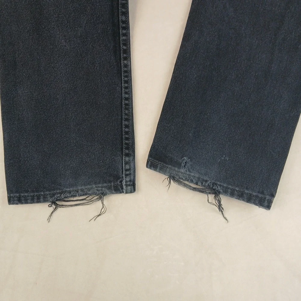Vintage Levis 505 32x28 Mens Jeans Faded Black‎ FLAWS City Straight Grunge